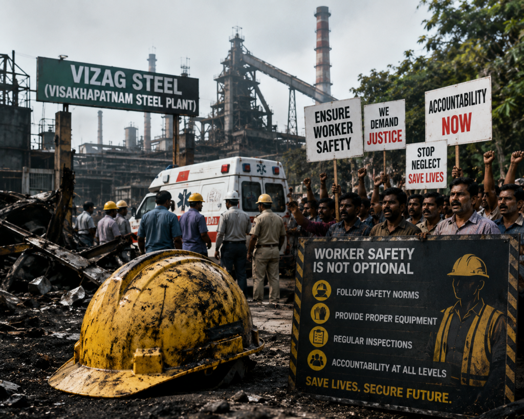 Vizag Steel Plant accident triggers political debate chatgpt image jun 16, 2026, 05 52 51 pm